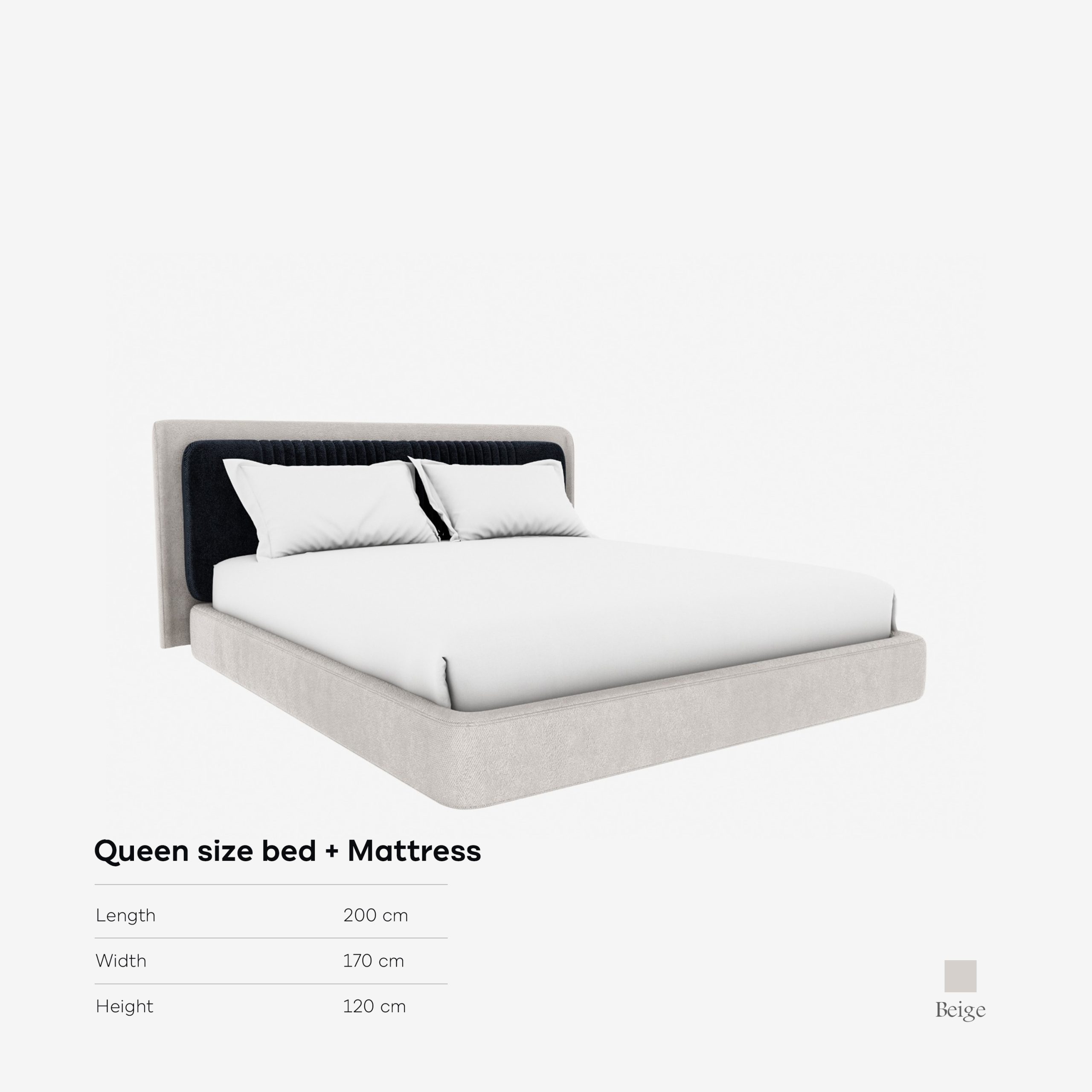 Queen size Bed Beige